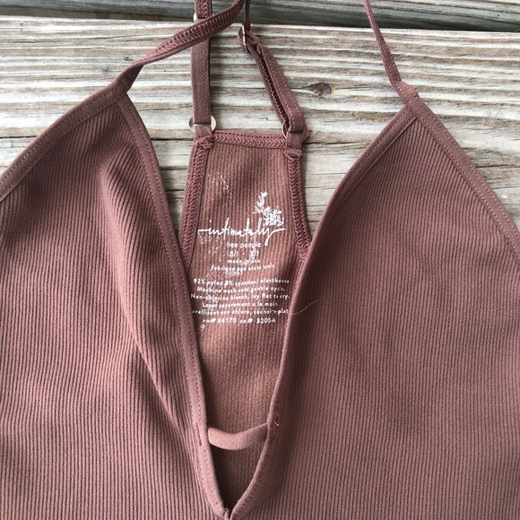 NWOT Free People Intimately Move Along Bodysuit Brown XS/S - Picture 3 of 4